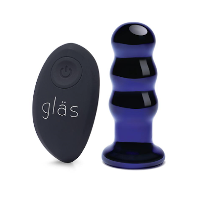 Glas 3.5" Beaded Vibrating Butt Plug