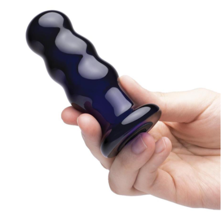 Glas 3.5" Beaded Vibrating Butt Plug