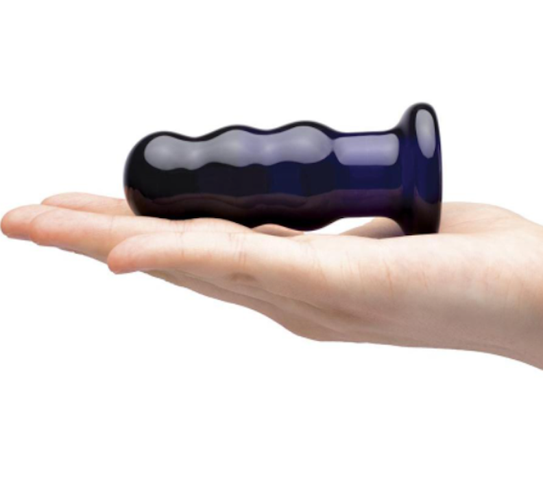 Glas 3.5" Beaded Vibrating Butt Plug