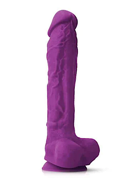Colours Pleasures 10" Silicone Dildo - Purple