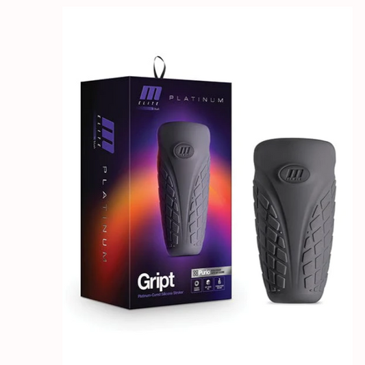 M Elite Platinum "Gript" Silicone Stroker -Black