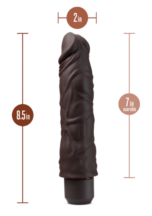 Dr. Skin "Dr. David" 8 Inch Vibrating Dildo -Brown