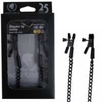 Alligator Tip "Link Chain" Clamps -Black