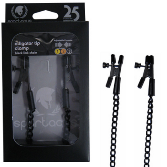 Alligator Tip "Link Chain" Clamps -Black