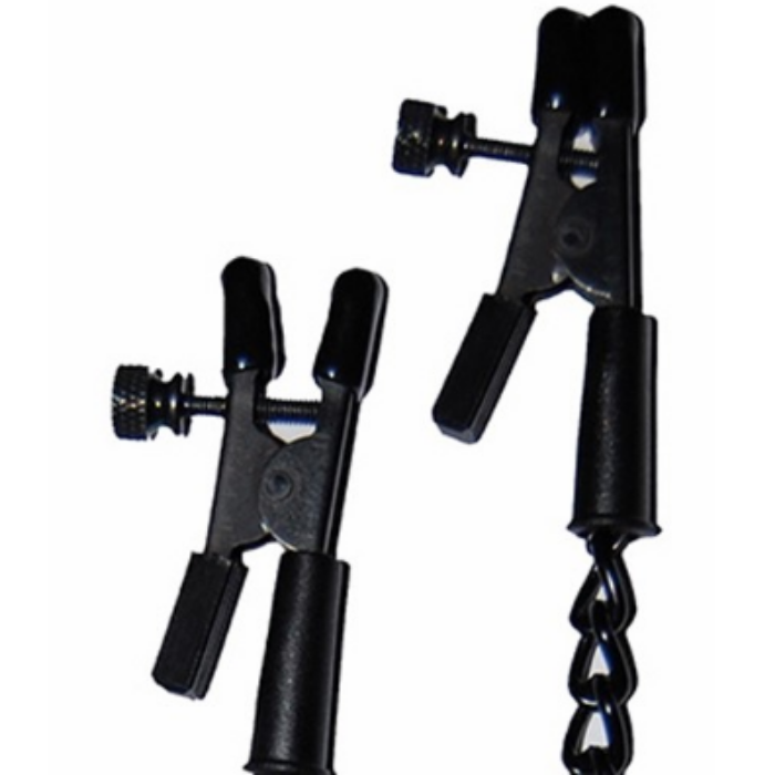 Alligator Tip "Link Chain" Clamps -Black