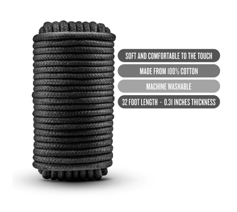 Temptasia Bondage Rope (32 Ft) -Black