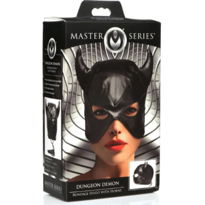 MS "Dungeon Demon" Bondage Hood w/ Horns