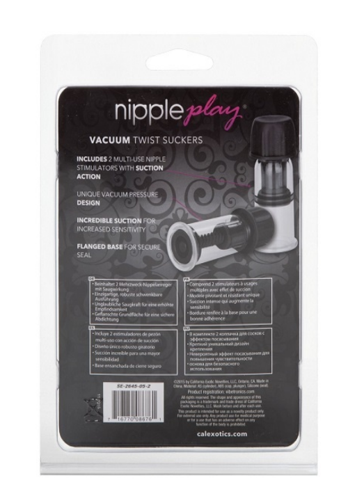 Nipple Play "Vacuum Twist" Suckers -Black