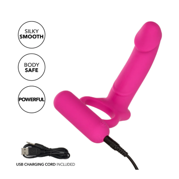 Calex "Double Diver" Vibrating Cock Ring -Pink