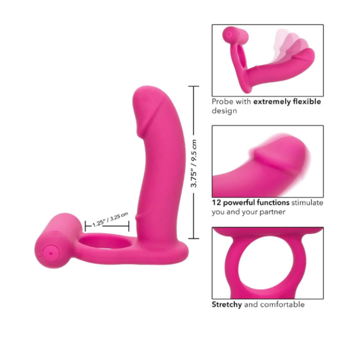 Calex "Double Diver" Vibrating Cock Ring -Pink