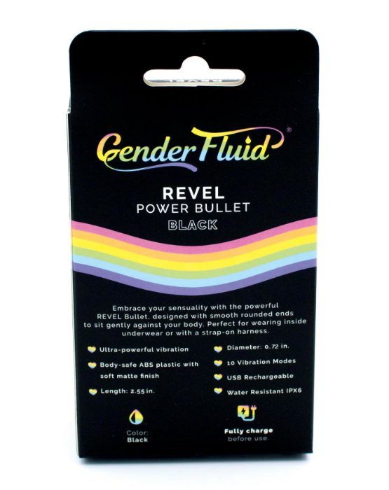 Gender Fluid 'Revel' Power Bullet Vibe -Black
