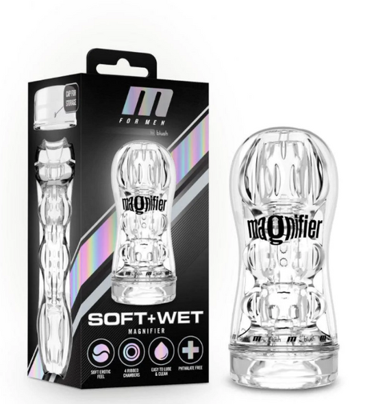 M for Men "Soft and Wet" Magnifier Stroker -Clear