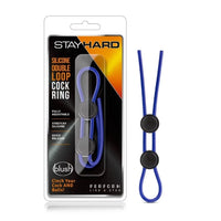 Stay Hard "Double Loop" Cock Ring -Blue