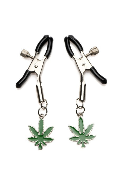 Charmed "Mary Jane" Nipple Clamps -Green/Silver