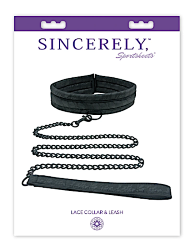 Sincerely "Lace Collar" Leash Set -Blk