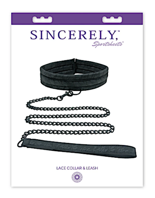 Sincerely "Lace Collar" Leash Set -Blk