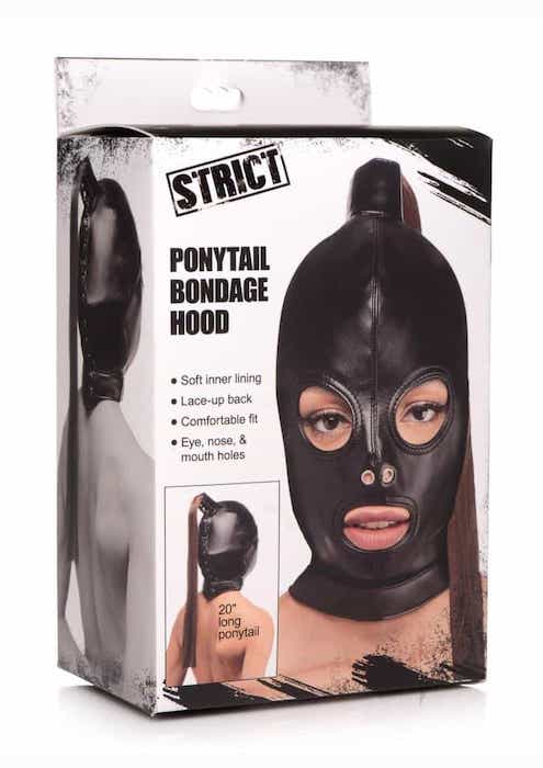 Strict 'Ponytail' Bondage Hood -Black