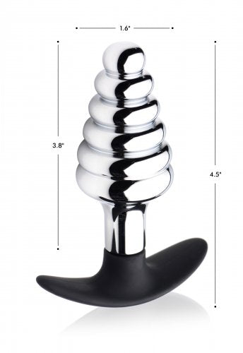 MS "Dark Hive" Metal Ribbed Anal Plug