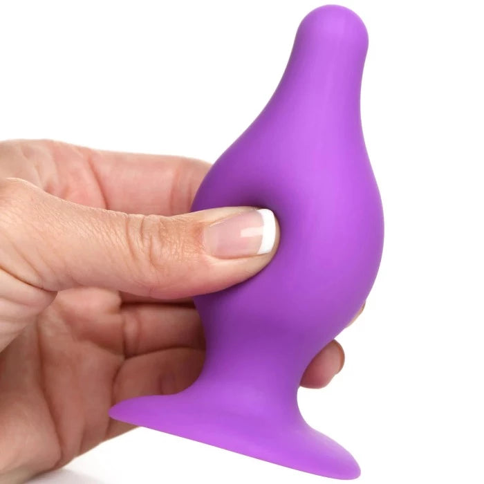 Squeezable Tapered "Medium" Anal Plug -Purple