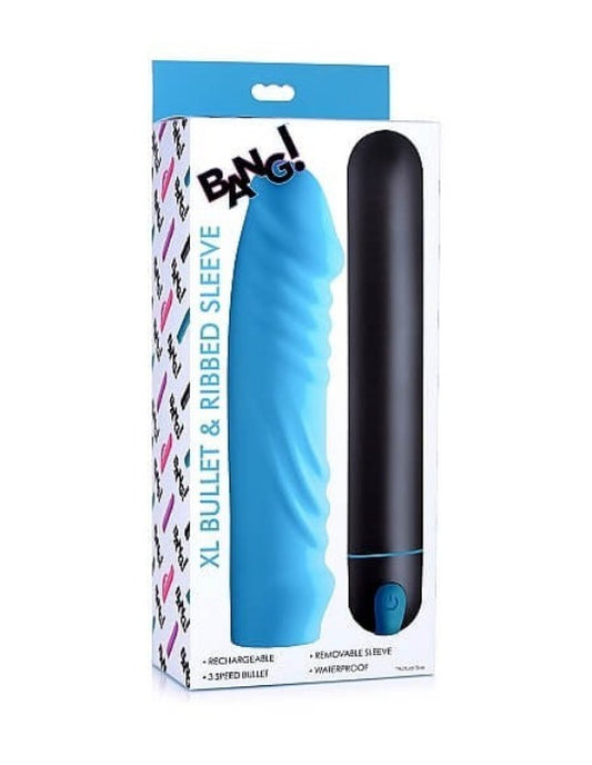 BANG! "Ribbed Sleeve" & XL Bullet -Blk/Blue