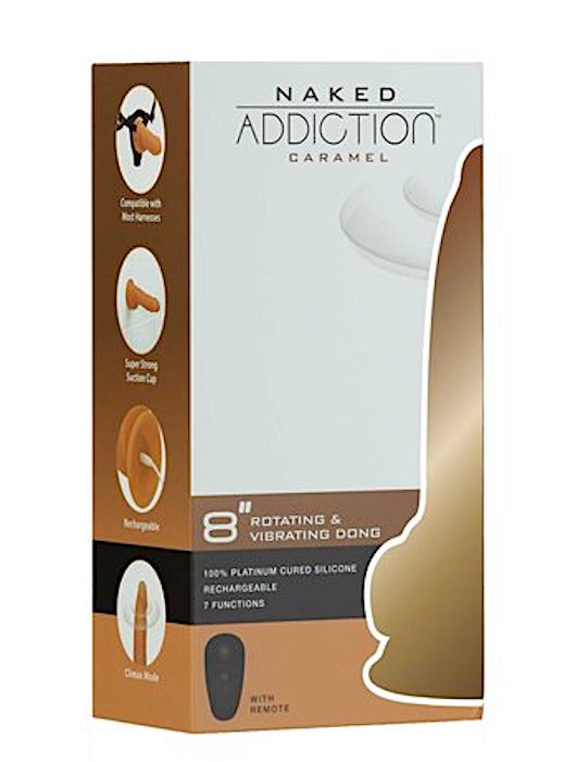 Naked Addiction Vibe Dildo 8" -Caramel