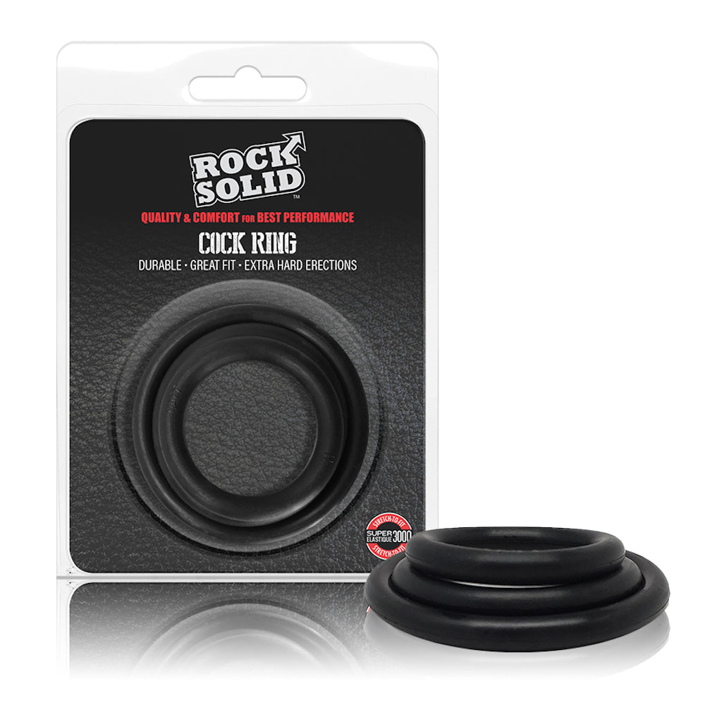 Rock Solid "Rubber C/Ring Set" 3pk -Blk
