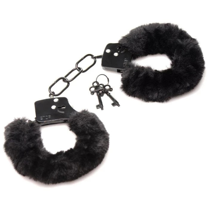 MS Cuffed in Fur Furry Handcuffs -Black