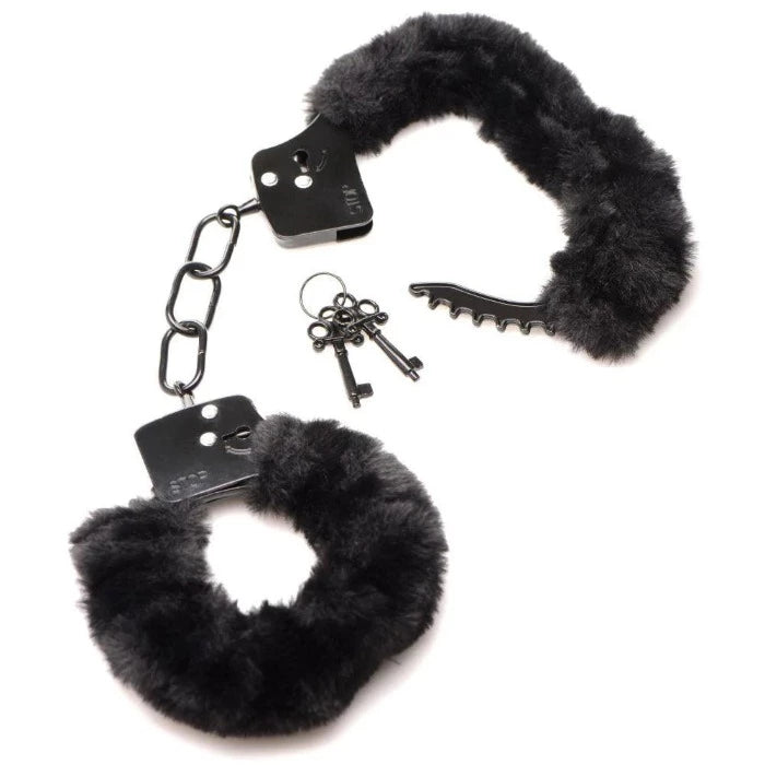MS Cuffed in Fur Furry Handcuffs -Black