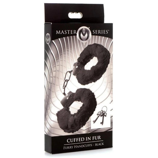 MS Cuffed in Fur Furry Handcuffs -Black