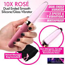 Prisms Smooth 10X ''ROSE'' Vibra-Glass -Dildo