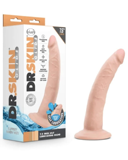 Dr. Skin Glide 7.5 Inch 'Self Lubricating' Dildo -Vanilla