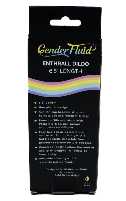 Gender Fluid 6.5 Inch Enthrall Strap On Dildo –Black