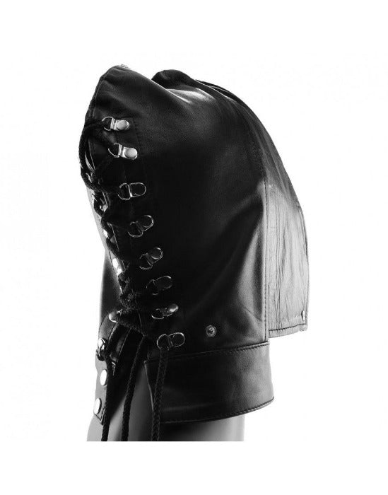 Rouge's "Fly Trap" Zippered Hood Mask -Black/Red