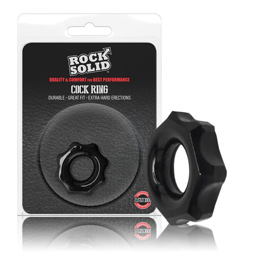 Rock Solid "Gear" Jelly Cock Ring -Blk