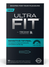Trojan ''Ultra Fit'' Sensitive Tip Condoms -3 Pack