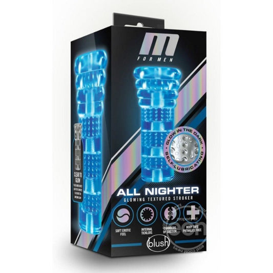 M For Men "All Nighter" Glowing Stroker -Blue