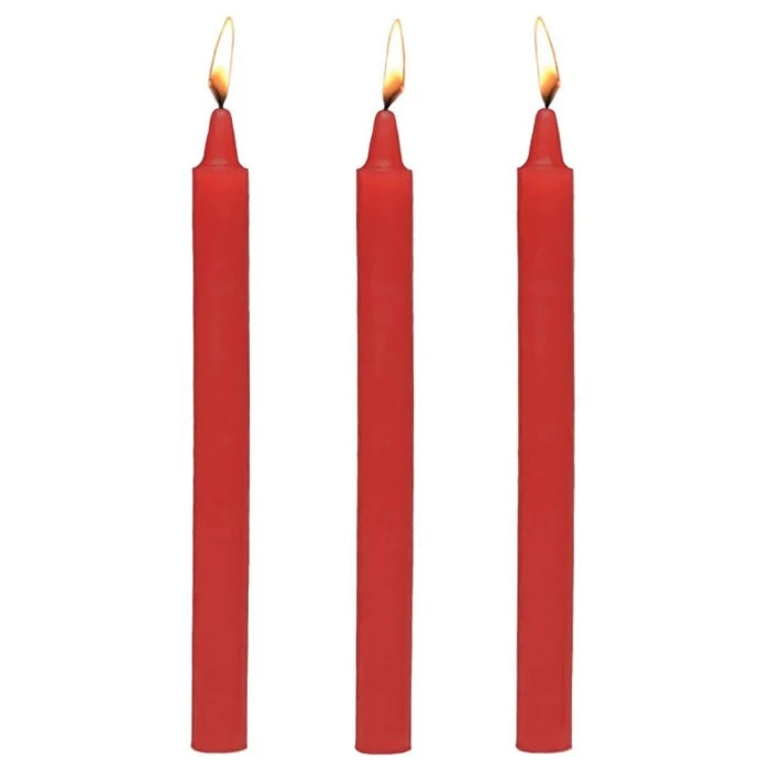 MS 'Fire Sticks' Drip Candle Set Of 3 -Red