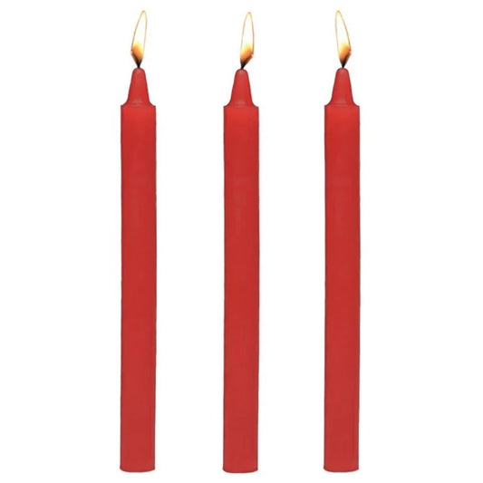 MS 'Fire Sticks' Drip Candle Set Of 3 -Red
