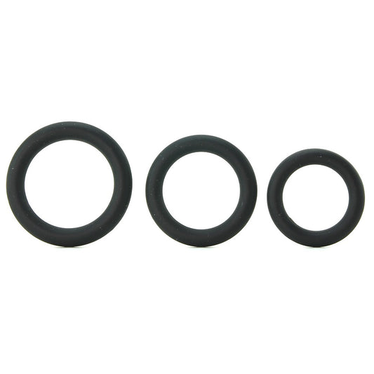 Silicone "Triple" Cock Ring Set -Black