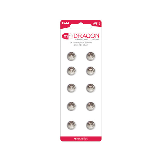 Dragon Alkaline Watch Batteries LR44/AG13 10 Pack