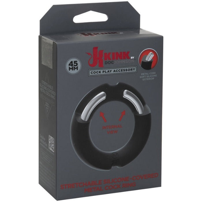 Kink Stretchable "Silicone Covered" Metal Cock (Ring 45mm)