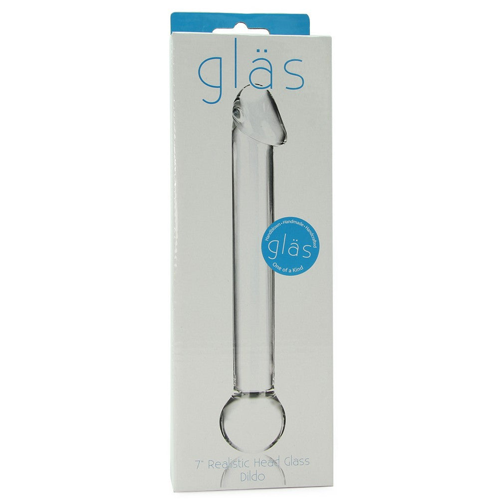 Gläs 7" Realistic Head Glass Dildo
