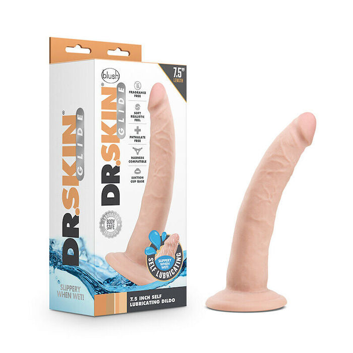 Dr.Skin "Glide" Self Lube Dildo -7.5in