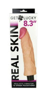 Get Lucky 8.3&quot; Real Skin Vibrating Dildo