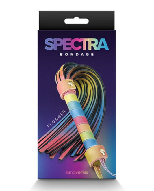Spectra "Bondage" Flogger -Rainbow