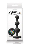 Glams ''Ripple'' Rainbow Gem Butt Plug -Black