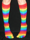 Rainbow Knee High Toe Socks