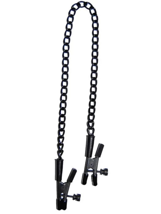 Alligator Tip "Link Chain" Clamps -Black