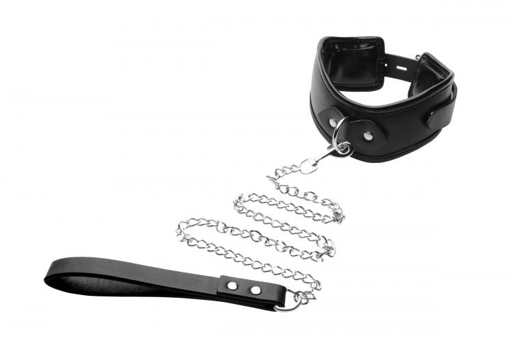 Strict Padded Locking Posture Collar w/ Leash