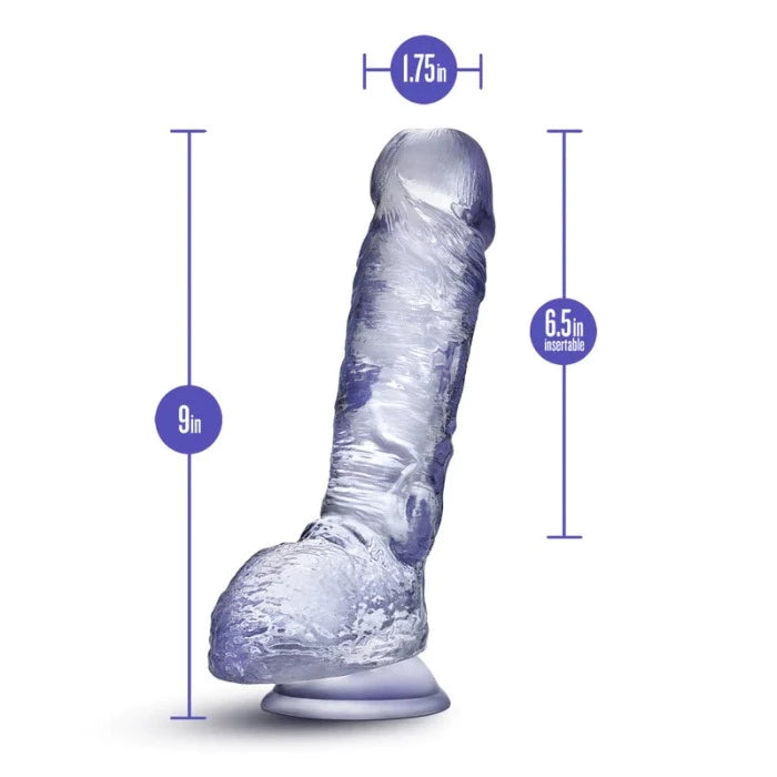 B Yours Plus "Hearty n' Hefty" 9 inch Dildo -Clear